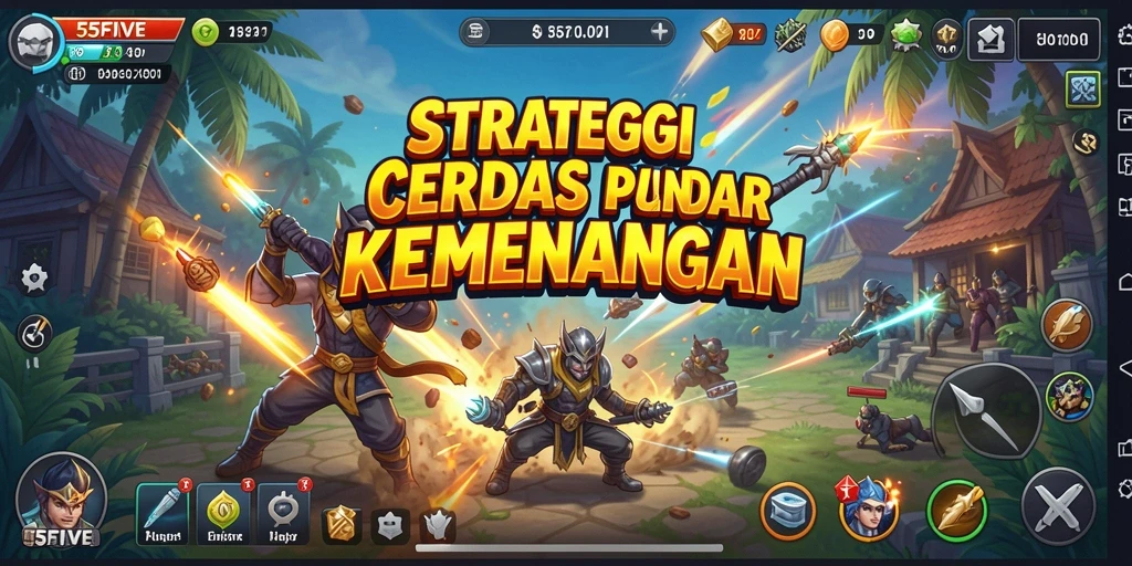 Screenshot gameplay 55FIVE menampilkan aksi strategi yang seru.