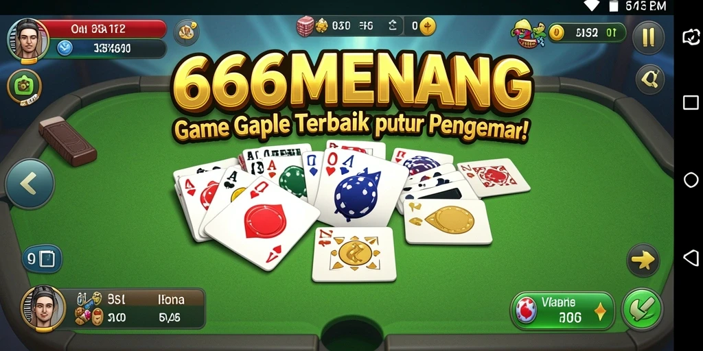 Tampilan gameplay seru dari 666MENANG dengan aksi Gaple.