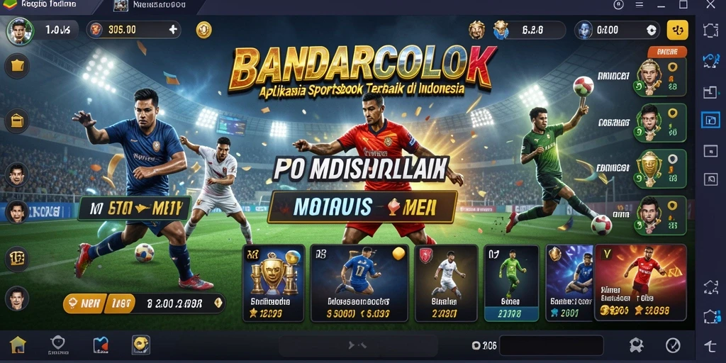 Tampilan aplikasi BANDARCOLOK dengan opsi taruhan olahraga.