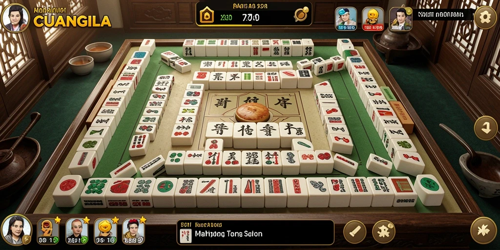 Tampilan gameplay seru di CUANGILA dengan mahjong klasik.