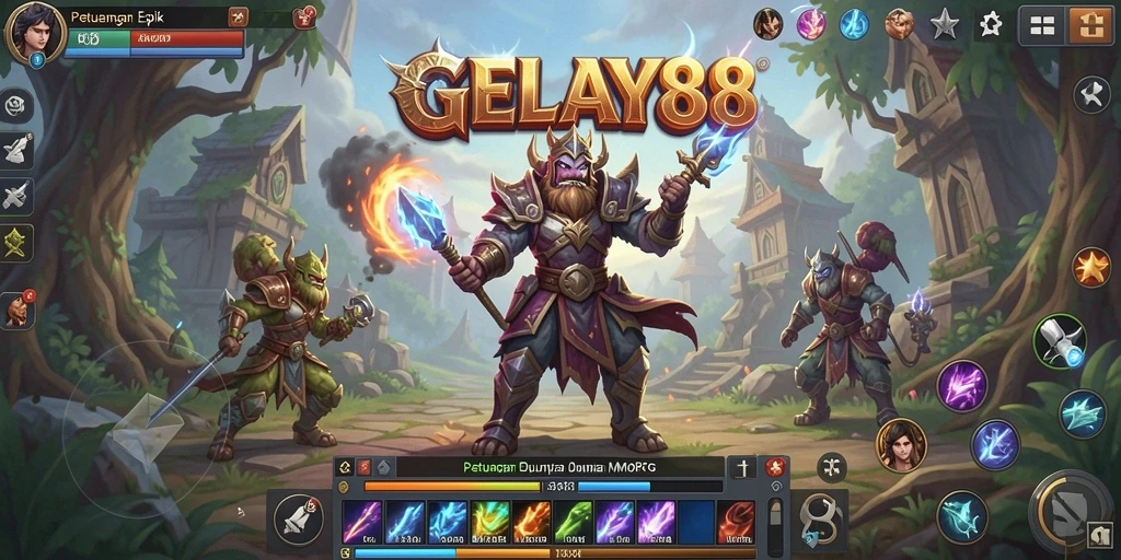 Tangkapan layar dari gameplay GELAY88 menunjukkan aksi mendebarkan dalam pertarungan MMORPG.