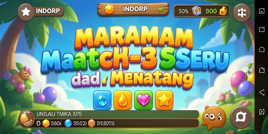 Tampilan gameplay INDORP dengan elemen warna-warni yang menantang.