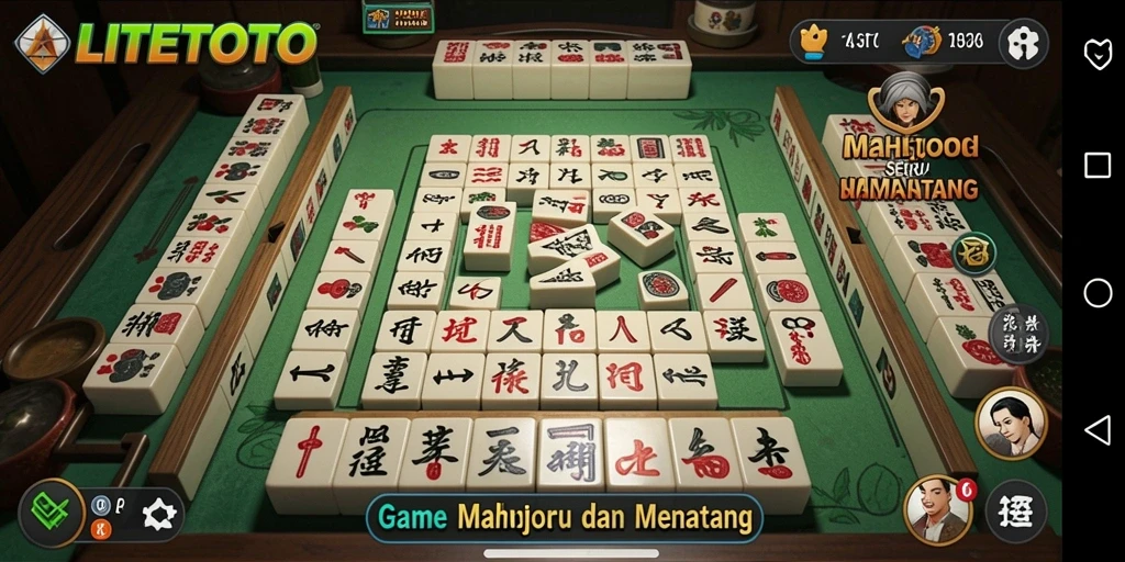 Screenshot utama LITETOTO menampilkan gameplay Mahjong yang seru.