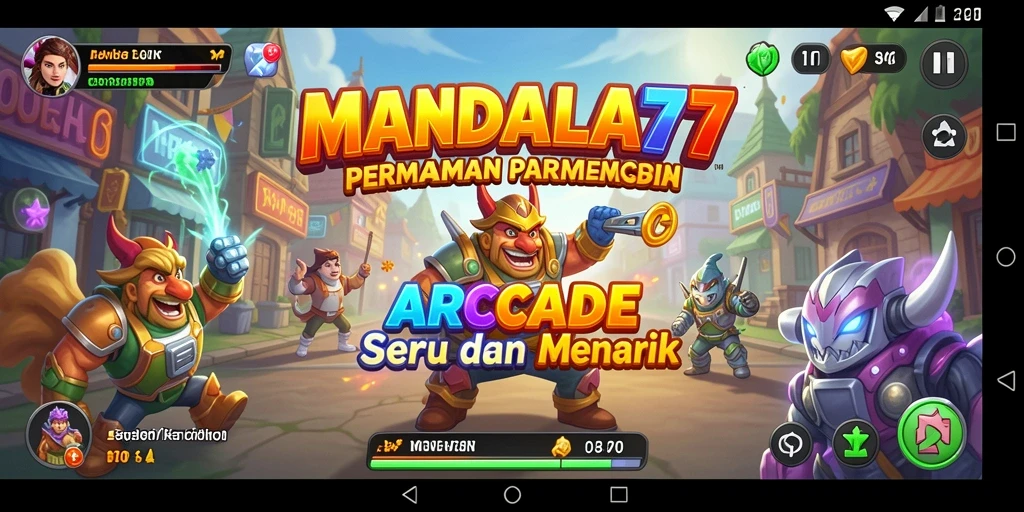 Screenshot MANDALA77 menunjukkan aksi seru dalam gameplay Arcade.