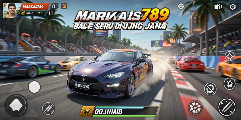 Gameplay seru dan mendebarkan dalam MARKAS789 saat balapan.