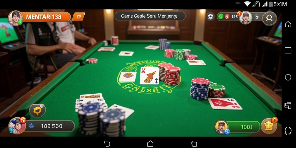 Screenshot menampilkan gameplay seru Gaple di MENTARI138.