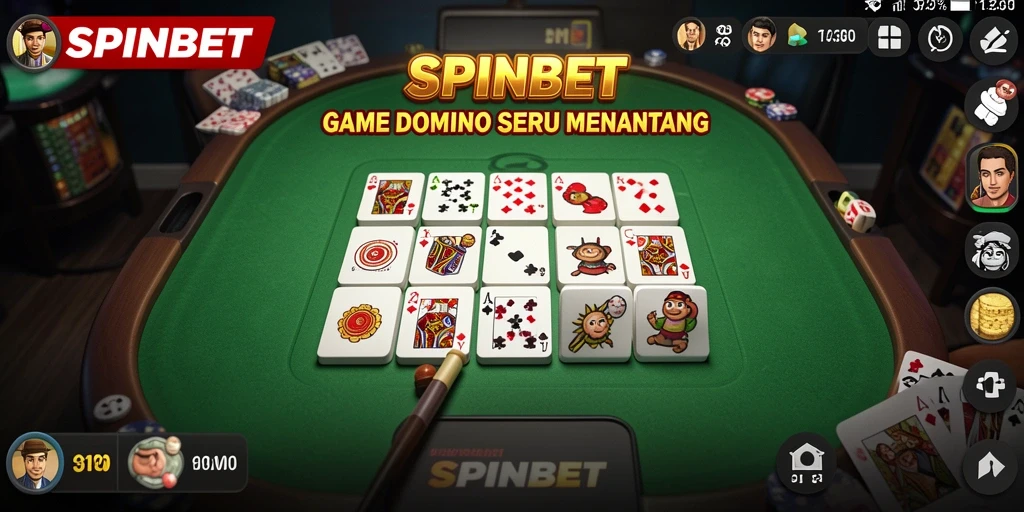 Tampilan gameplay seru dari SPINBET, aplikasi Domino yang mendebarkan.