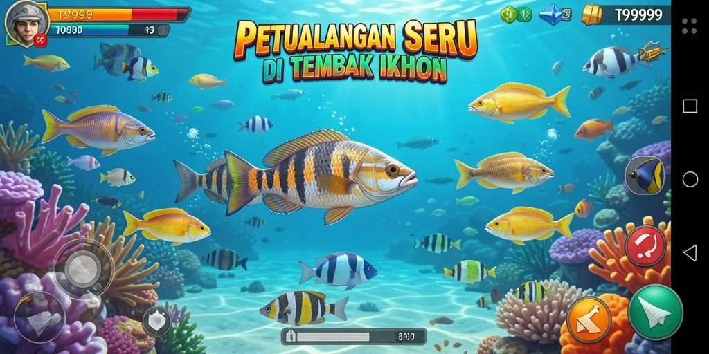 Tangkapan ikan yang menantang dan penuh warna dalam T9999.