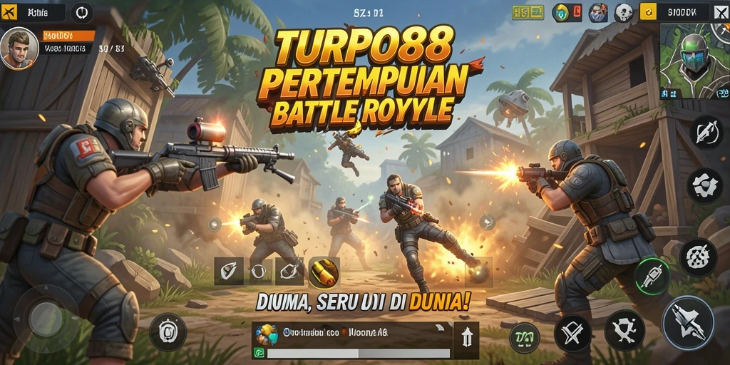 Gameplay intens TURBO88 dalam mode Battle Royale.