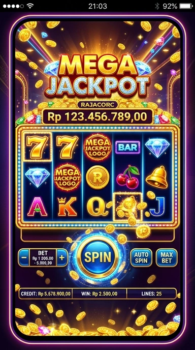 Tampilan antarmuka pengguna aplikasi rajacorc yang intuitif.